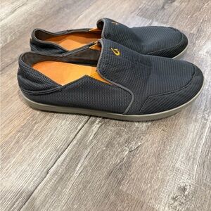 OluKai Charcoal Mesh Slip-On Loafers